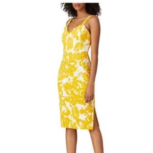 Trina Turk yellow and white dress size small
